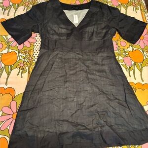 Banana Republic Gray Sheath Dress V-Neck Short Sleeve